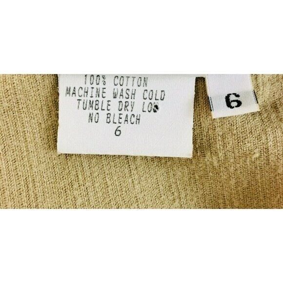 Vintage 80s 100% Cotton Corduroy Jumper Sleeveless Button-Down Brown Dress Sz. 6 - Picture 9 of 9